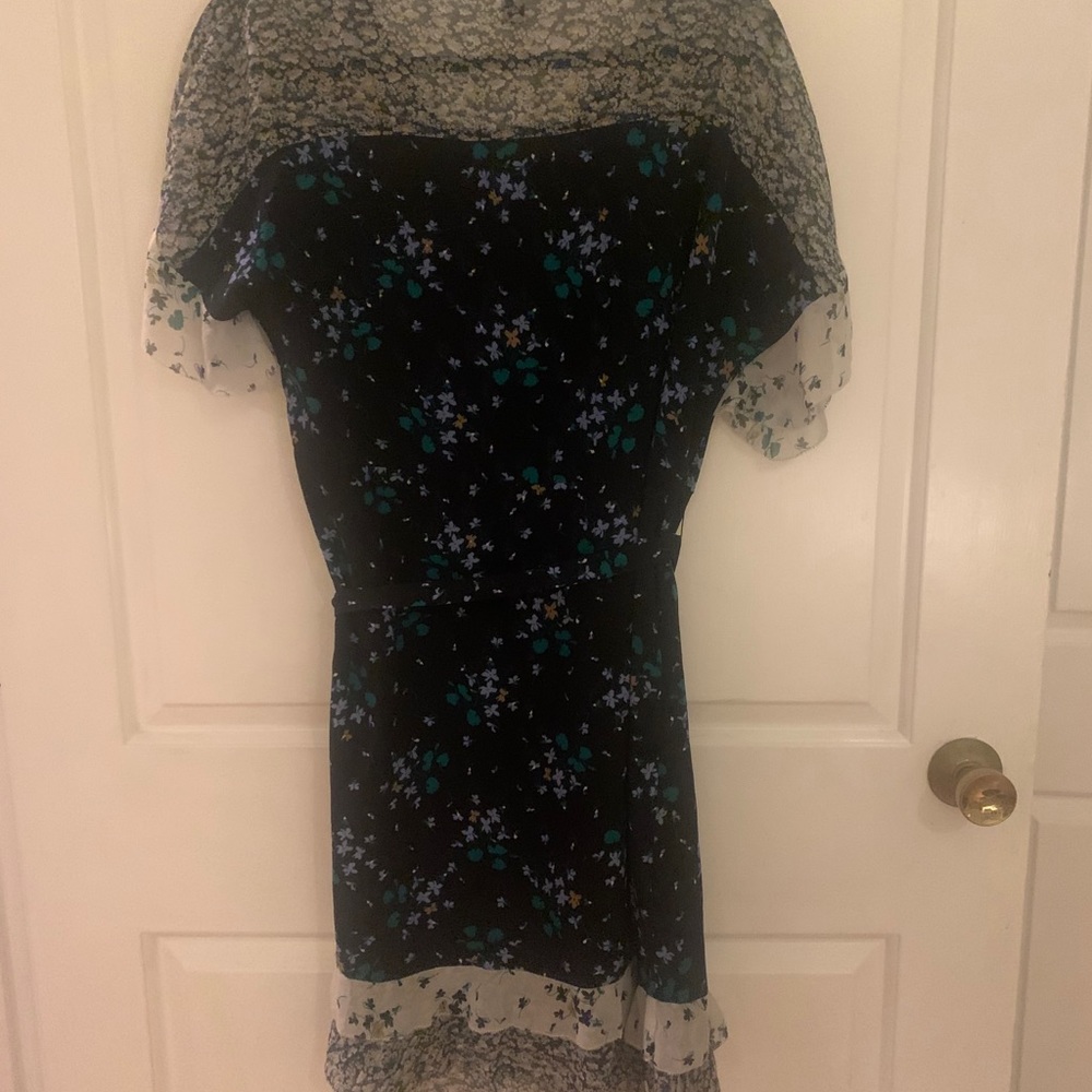Ann Taylor Mixed Floral Flounce Dress In Night Sky View 6